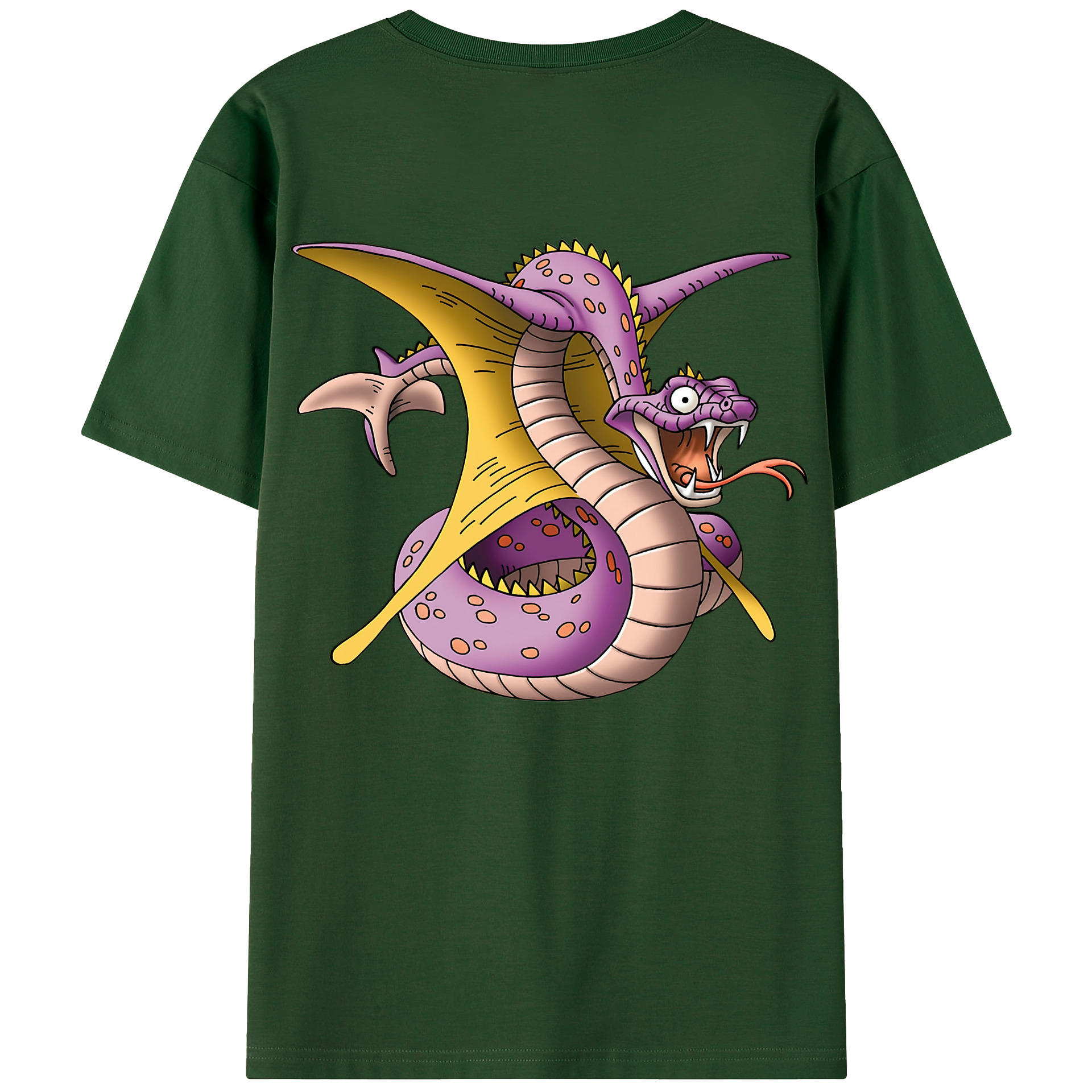 （画像用） ドラゴンクエスト Doragon Kuesuto Dragon Quest 綿100％半袖Tシャツ（背面プリント）